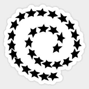 Black Star Spiral Sticker